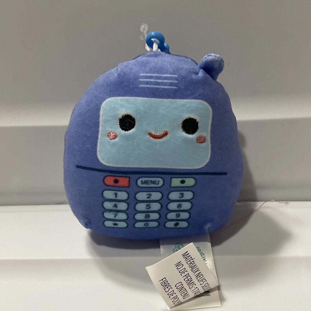 Squishmallow Kellytoy Plush Tadita the Blue Cell Phone Clip On Keychain 3.5" NWT